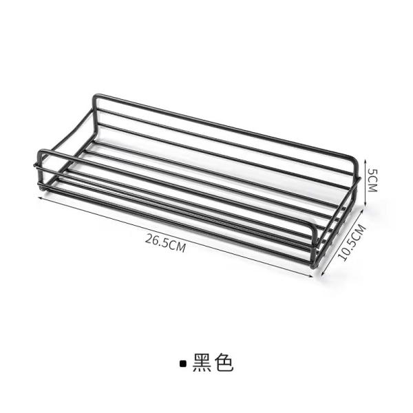 Modern Style Iron Bathroom Shelves with Chrome Finish and Shampoo Storage Basket
