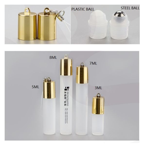 Wholesale 5ml Plastic Bottle Roller With Hook Portable Keychain Perfume Empty Bottle