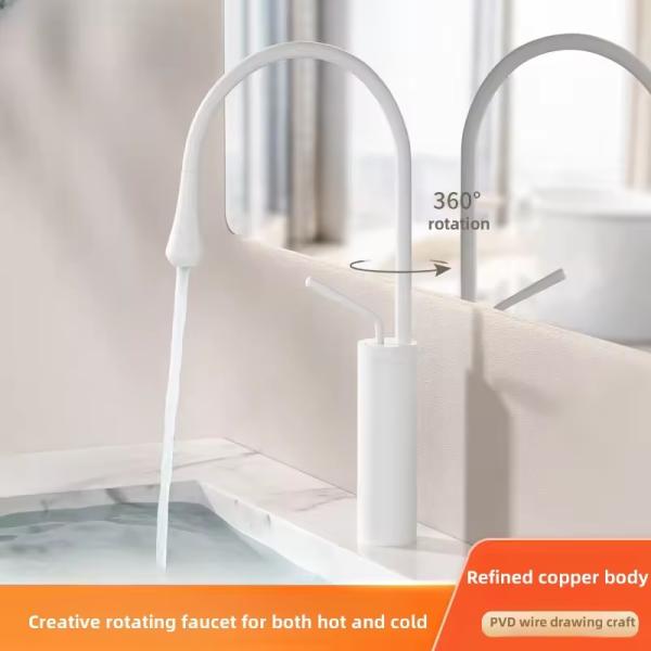 Single Hole Lizhen Hwa.Con Light luxury Hot and Cold Water Faucet for Kitchen Bathroom