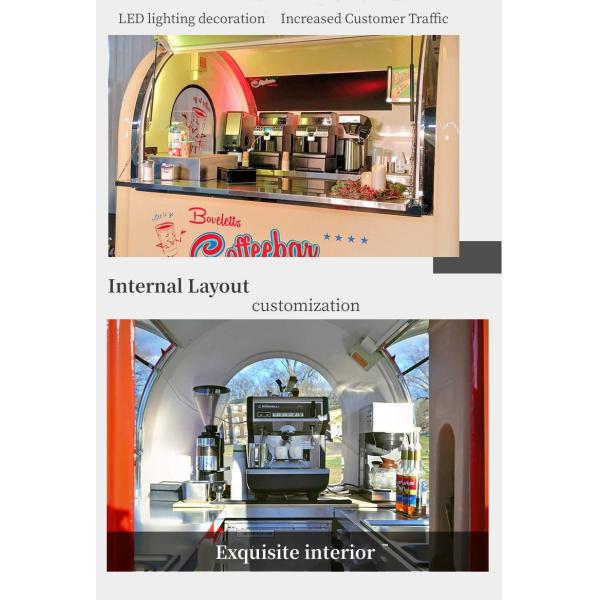 Vacuum Tyre Mobile Food Carts with Grilled Sausage Machine and Stainless Steel Design