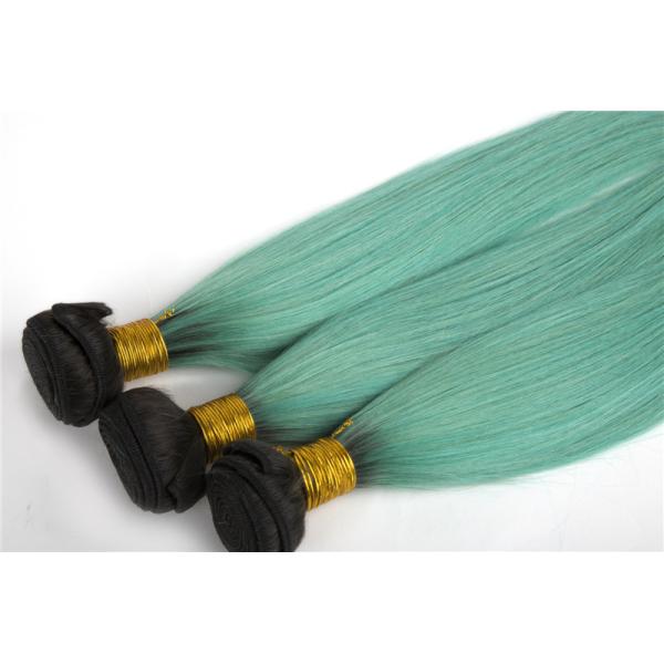 Straight human hair weft 1b light blue ombre color hair beauty ombre hair extension