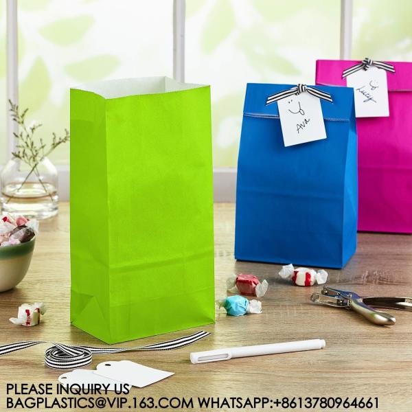 Solid Color Party Favor And Wrapped Treat Bags  Blue, Red, Green, Yellow, Orange, Pink For Birthdays