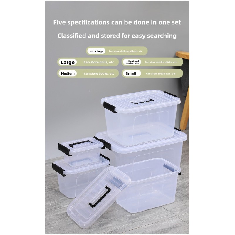 Wholesale Custom Size Transparent Plastic Storage Box Waterproof Moisture-Proof Portable Organizer Box for Home