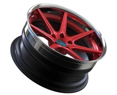 Coutume rouge de disque jantes de 3 morceaux