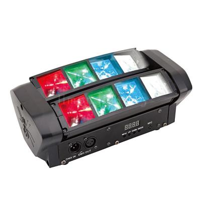 DMX Suond Activated 8X3w rgbw Mini Spider Beam LED Moving Head DJ Lights