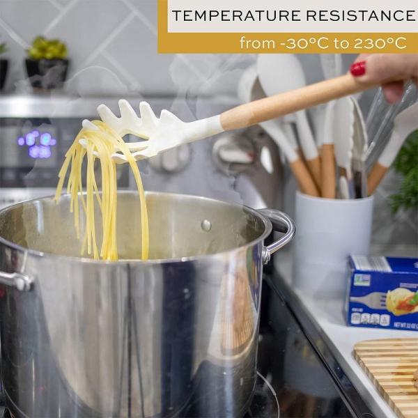 Silicone Kitchenware Wood Kitchen Tools With Wooden Handle 12pcs Set