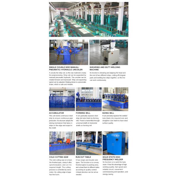 Cutting System Nanyang ERW Welded Iron Pipe Mill Production Line Carbon Steel Round Pipe to Square Pipe Making Machine
