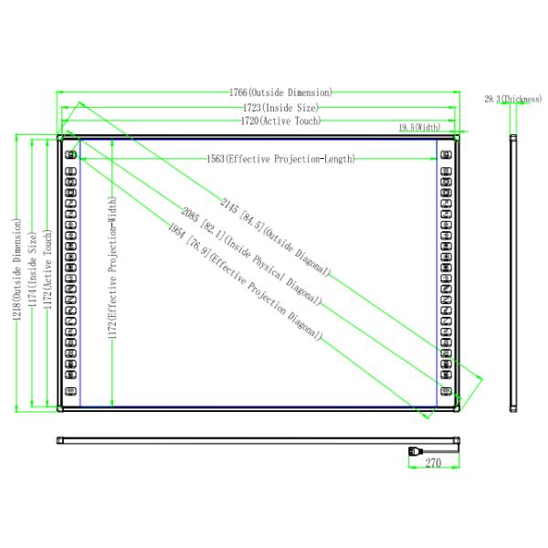 CE дюймов Whiteboard OEM 84 дюймов взаимодействующий керамический Nano 78~120