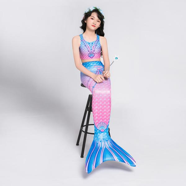 One - Piece Swim Fun Mermaid Tail Princess Bikini Set For Boys With Monofin