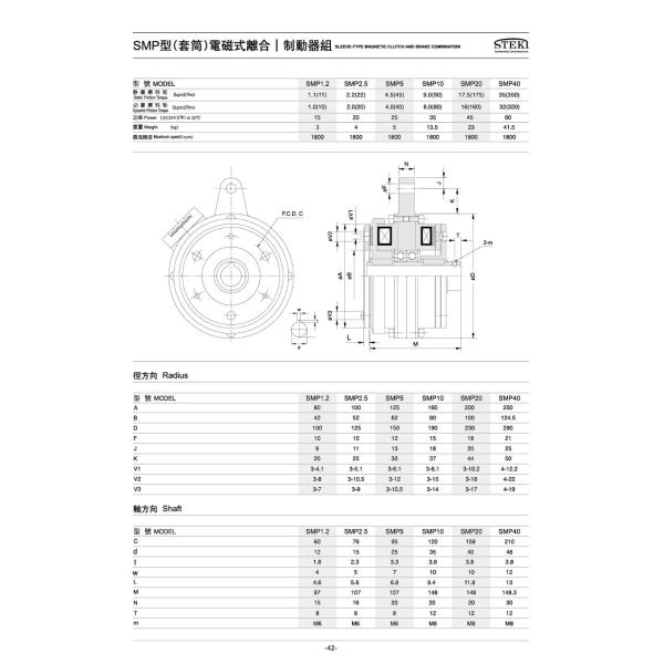 20W SMP Sleeve Type Magnetic Clutch and Brake Assembly for Heavy Duty Applications