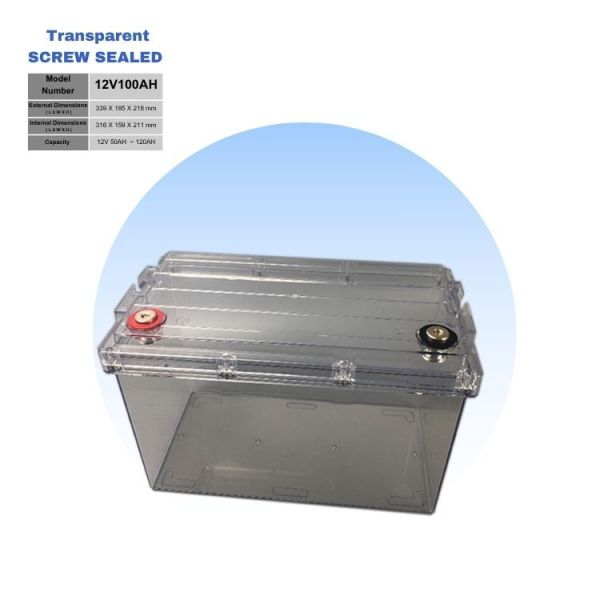 Transparent Screw-Locked Lithium Battery Case Battery Accessories Durable Transparent Shell Lifepo4 Battery Box