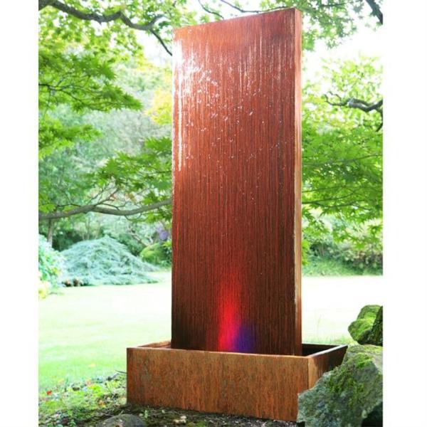 120cm Vertical Corten Steel Water Feature Wall With LED Light