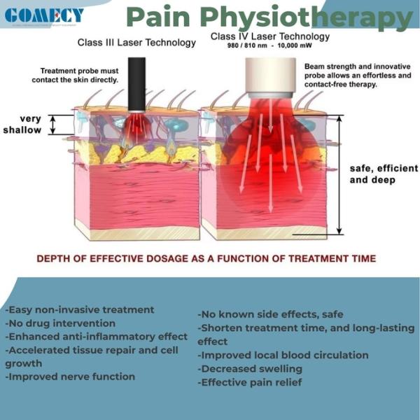 Pain Relief Laser Therapy Physiotherapy Device Diode Laser 980Nm 810nm 650nm 1064nm Class 4 Laser