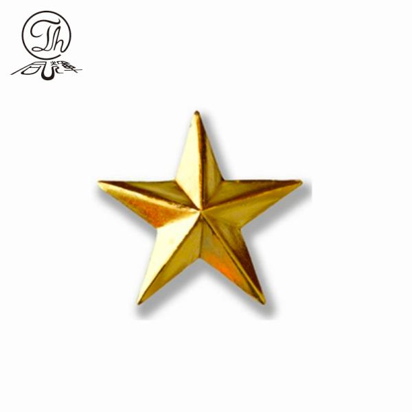 Custom Gold Star Metal Badge Brooch 3D Metal Red Star Lapel Pin