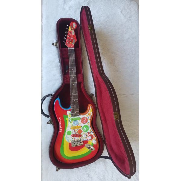 Custom Grand George Harrison Rocky Electric Guitar Accept Guitar and Bass with Colorful Pickups OEM