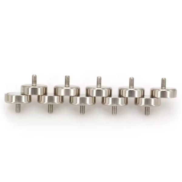 Nickel Coating External Threaded Neodymium Magnets Customized