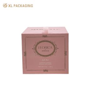 Wholesale Custom Embossed Flip Candle Box with Bronze Foil Logo and White EVA Insert for Fragrance Candles