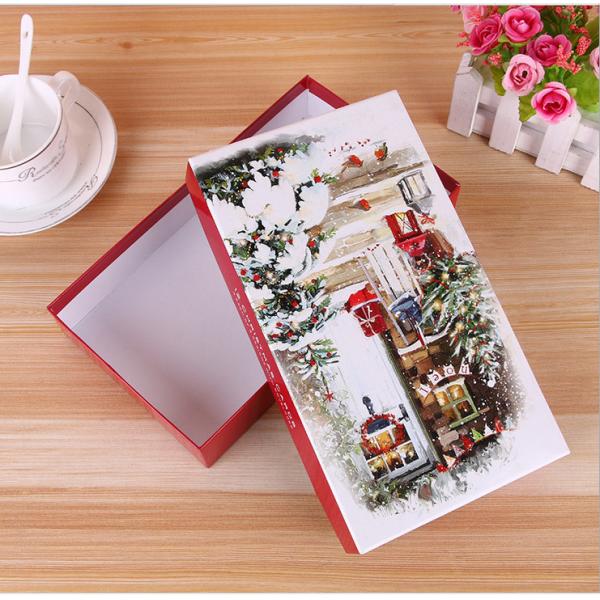 High quality customized lid and base rigid  paper gift packaging box for Christmas Day