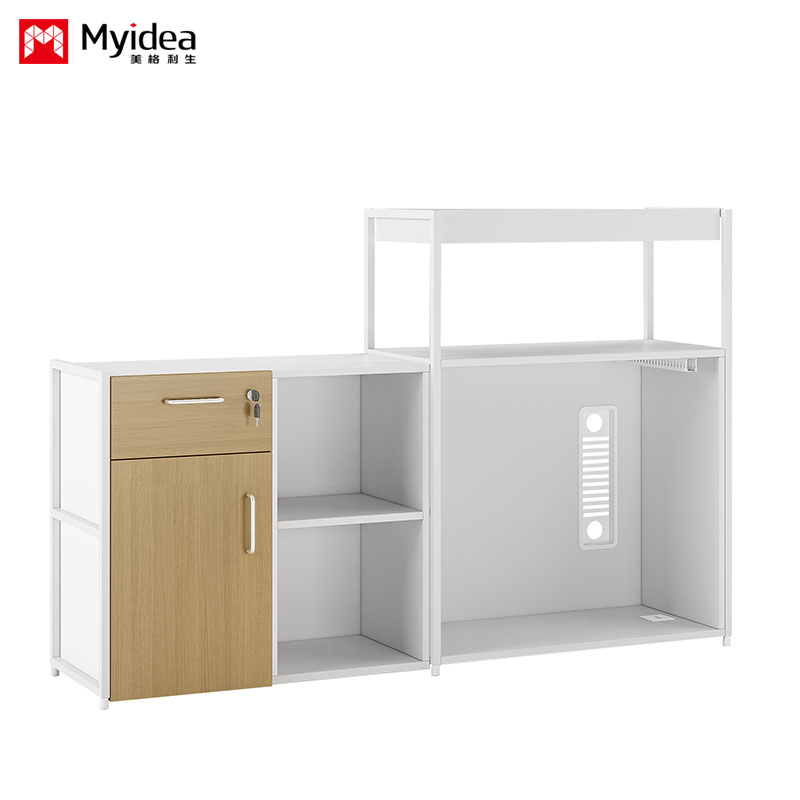Steel-and-Panel Modular File Cabinet with Simple Shelf Unit – Available in 3 Colors for Versatile Office Storage.