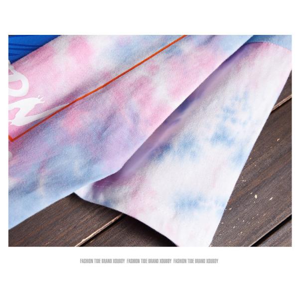 Eco Friendly Men Streetwear T Shirts Organic Cotton Jersey Dip Dye Tone Crew Neck