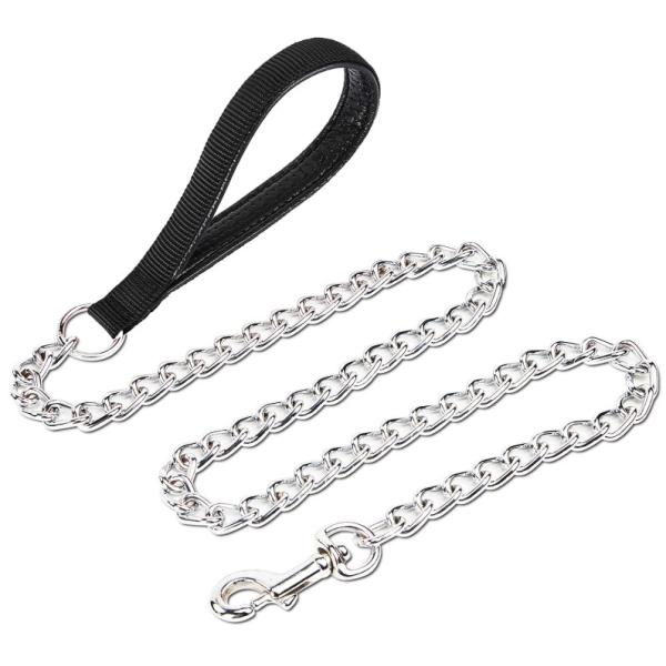 Metal Best Leash For Dogs That Chew With Padded Handle For Large & Medium Size Dogs