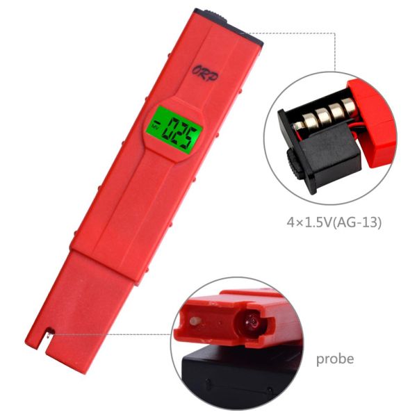 1999mV Range ORP Meter with LCD Backlight and Portable Pen-Type Design for Water Quality Testing