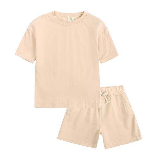Kids Boys Sportswear 2PCS T Shirt And Short Set Label Embroidery Summer Children'S Clothing