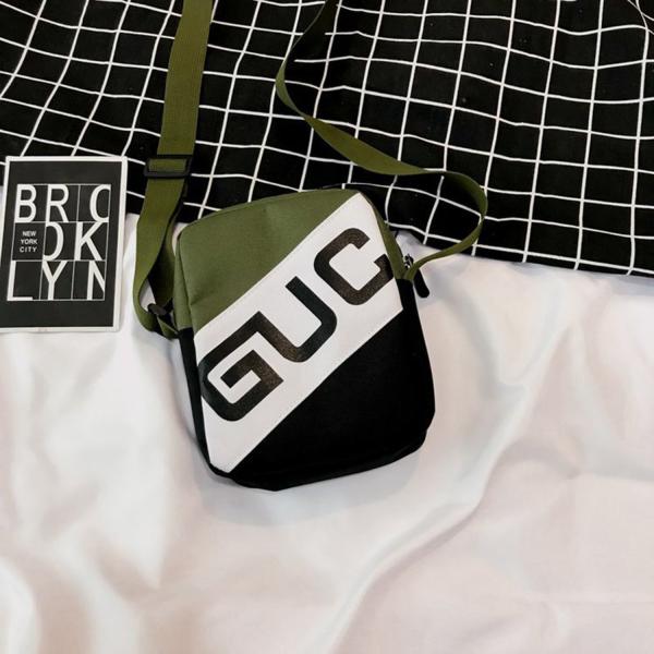 Hip hop earth cool Fanny pack pure color retro cross body bag with character word mother and daughter bag
