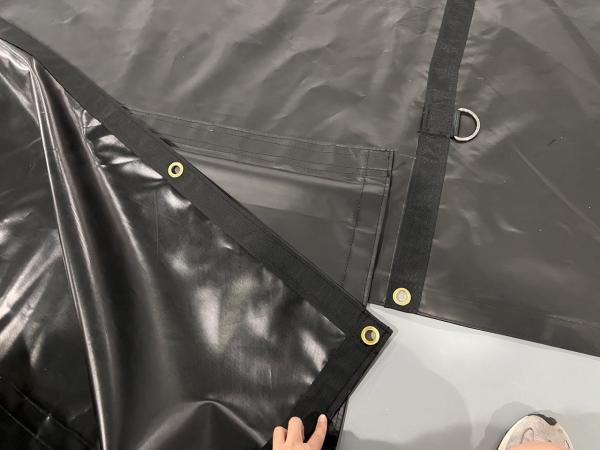 Black PVC Tarpaulin Fabric Strong Semi Truck Tarpaulin Tarp Lumber Tarps