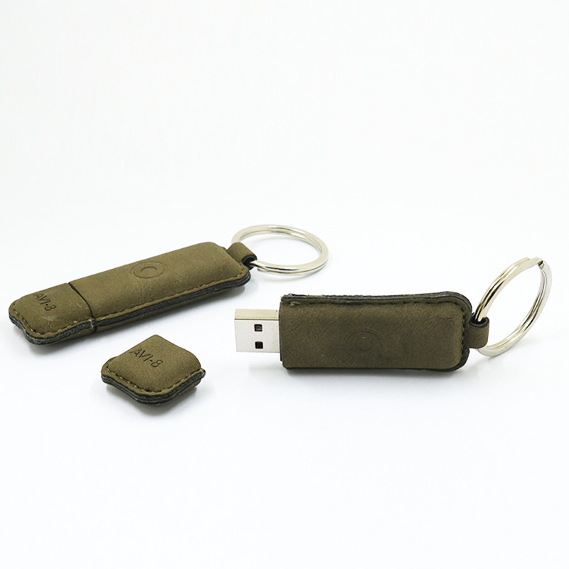 Степенированный полный память кожаный USB флэш-накопитель с настройкой логотипа печати