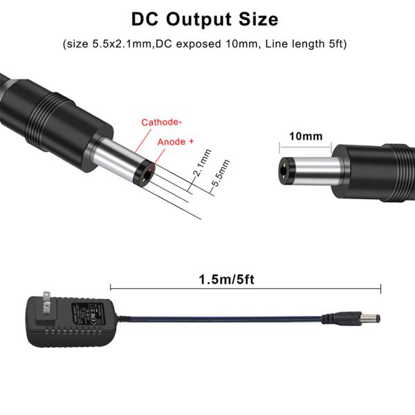 Adaptador de corriente de viaje universal de 12V 1A con convertidor de enchufe internacional para dispositivos de CC