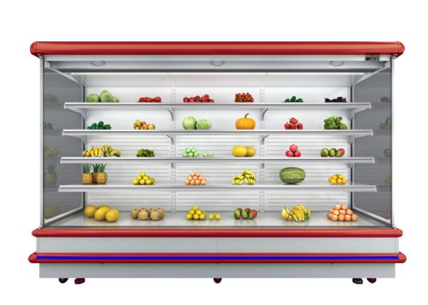 ヨーロッパ式のMultideckの開いたスリラーR404a 2831Lの野菜表示フリーザー