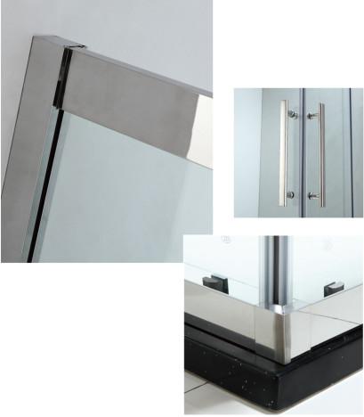 Square stainless steel shower enclosure 900*900 with two sliding doors and two fixed panels