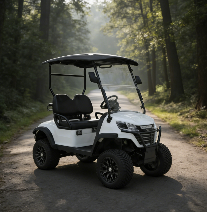 High Ground Clearance 2 Seater Lifted Golf Cart 48V 150Ah Battery Fully Optional Parts Golf Course Use