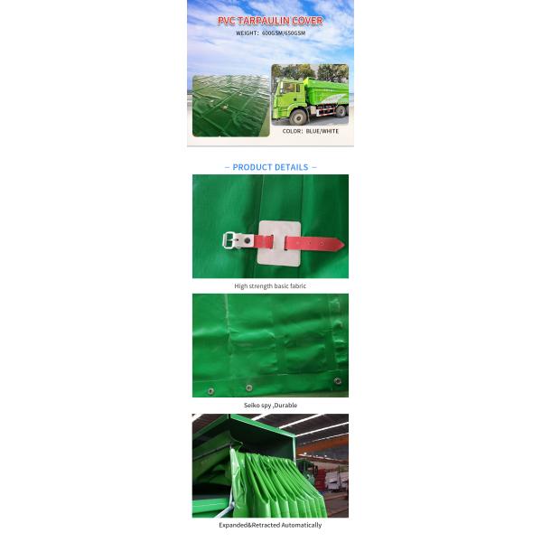 Waterproof Coated Tarpaulin 5.1m 600gsm PVC Truck Cover