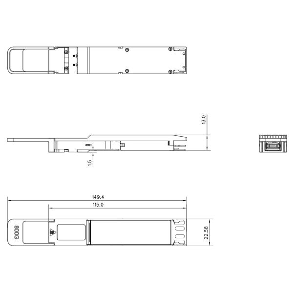 transceiver module OSFP 800GE SR8 100 m OM4 & 60 m OM3