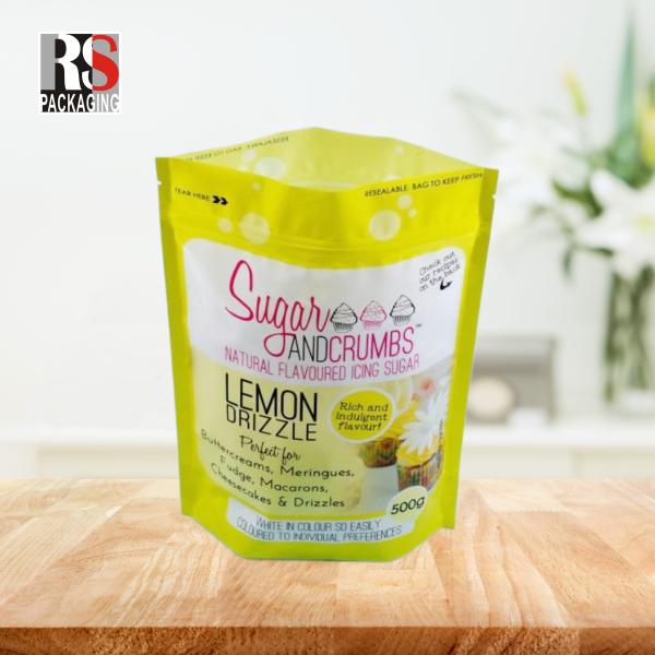 Tableware Disposable Laminated Poly Bag Zipper Stand Up Resealable Plastic Bags