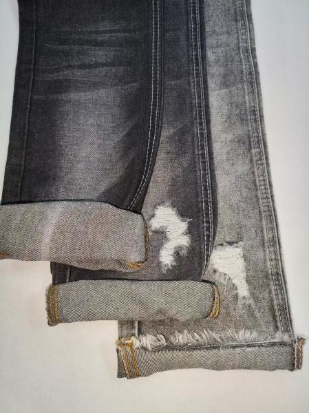 TWILL Style Super-soft Heavy Weight  BLACK/WHITE Denim Fabric  JSD3250B 11.3oz For  Lady Jeans Or Boyfriends Pants