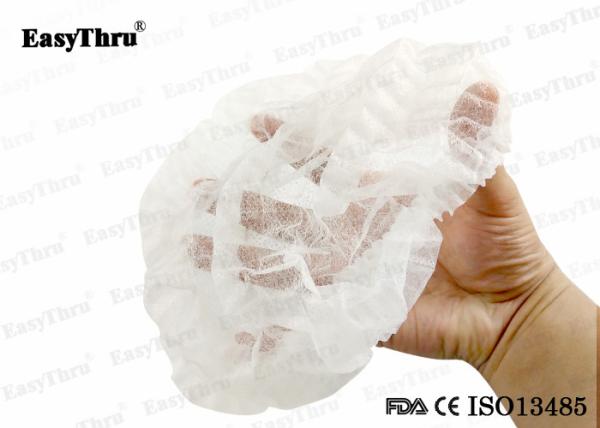 Hospital Durable Disposable Bouffant Caps , Multipurpose Medical Round Cap