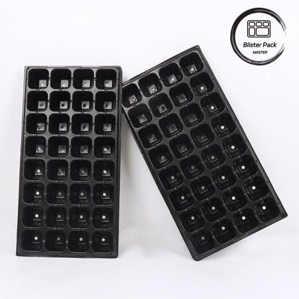 Versatile Garden Plastic Seedling Trays 50 To 128 Cell PET plastic germination trays