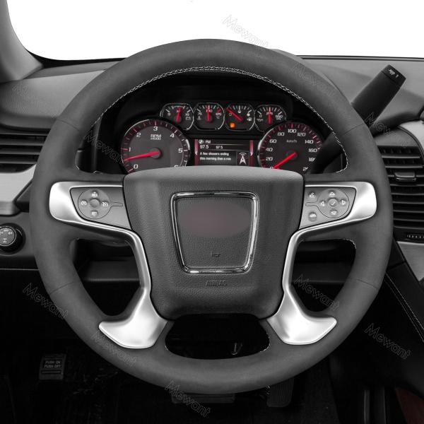 Hand Sewing Soft Suede Steering Wheel Cover for GMC Sierra 1500 Limited 2014-2019 2020