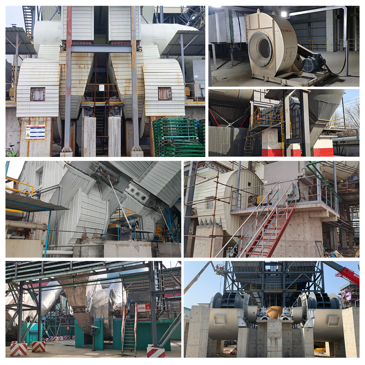 Glass production line equipped with induced draft fan