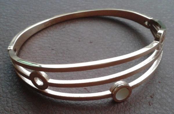 316L S.Steel Ladies 18K ROSE GOLD PLATED Paris FASHION Bracelet Bangle
