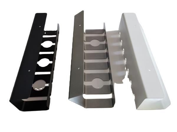 Design funcional Ducto de cabo de metal revestido em pó para mesa horizontal 43x10x10cm Branco