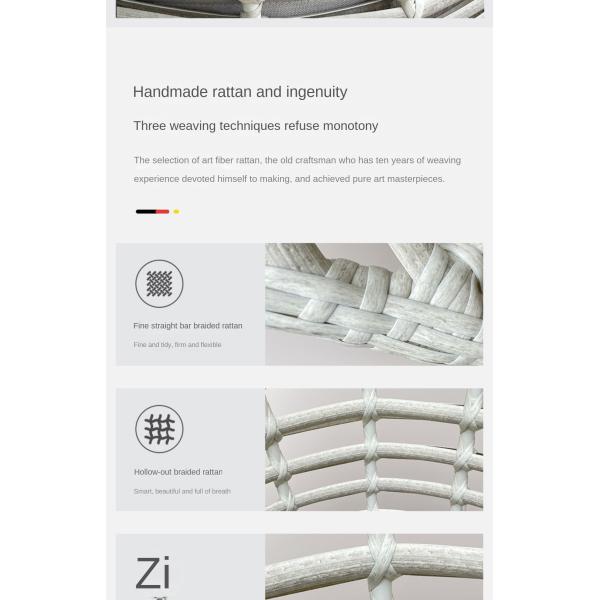 High Quality Balcony Handmade PE Rattan Swing Hanging Basket Chair