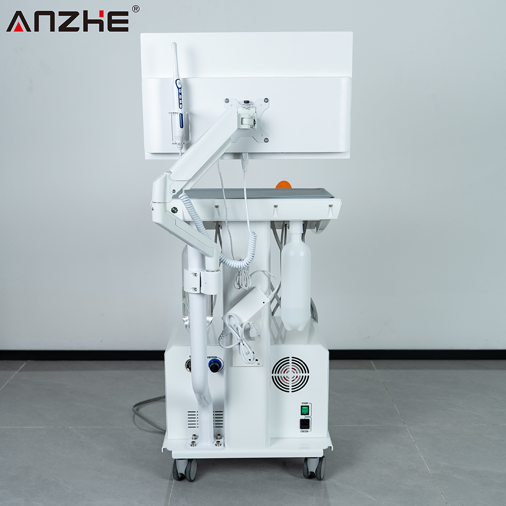 Portable Veterinary Dental Unit with HD Oral Camera and All In One Computer Built In Air Compressor Veterinary Dental Workstation for Animal Dental Clinics