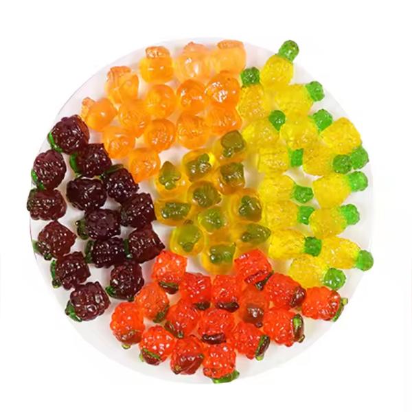 Fruit Bonbons Candy 3D 4D Gummies Bulk Jam Filled Soft Candy Sweets