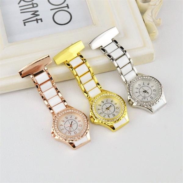 Nurses Watch High-Quality Diamond Quartz Pocket Doctor Clock Brooch Nurse Fob Watch Hospital Gift Fashion