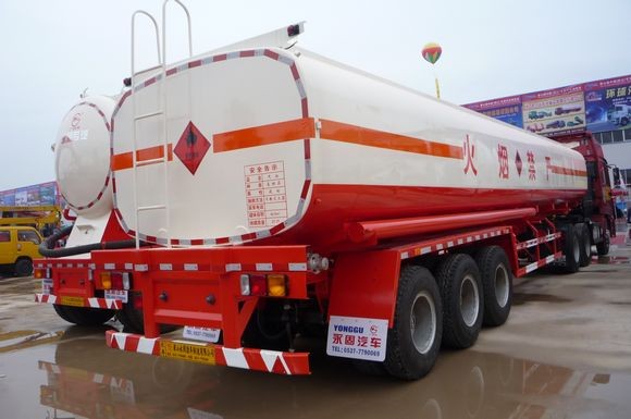 Anti - Wave Baffles Fuel Tanker Semi Trailer Low Maintenance High Strength Steel Plate