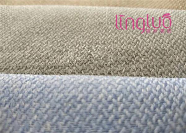 Sofa Cover Herringbone Linen Fabric No Harmful Chemicals ROHS Certification